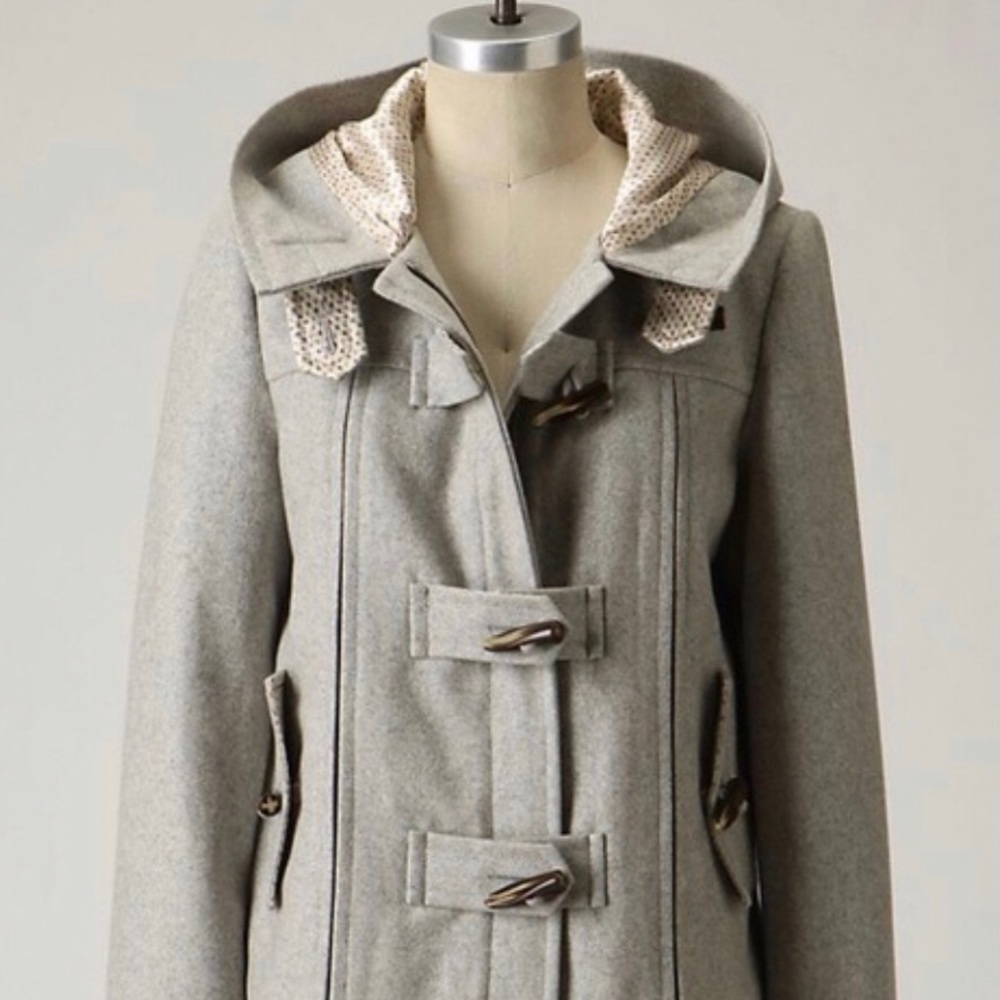 Anthropologie First Frost Elevenses Grey Coat